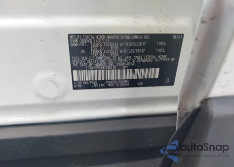 2021 Toyota Rav4 Xle z USA, uszkodzony, nr VIN 2T3W1RFV1MC136218